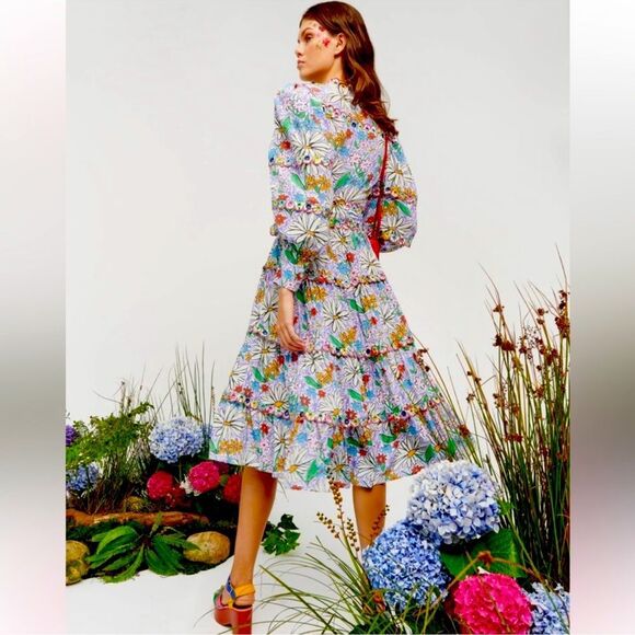 NWT Celia B Oliver MIDI Dress in Embroidered Floral Crayon XL - Picture 8 of 16